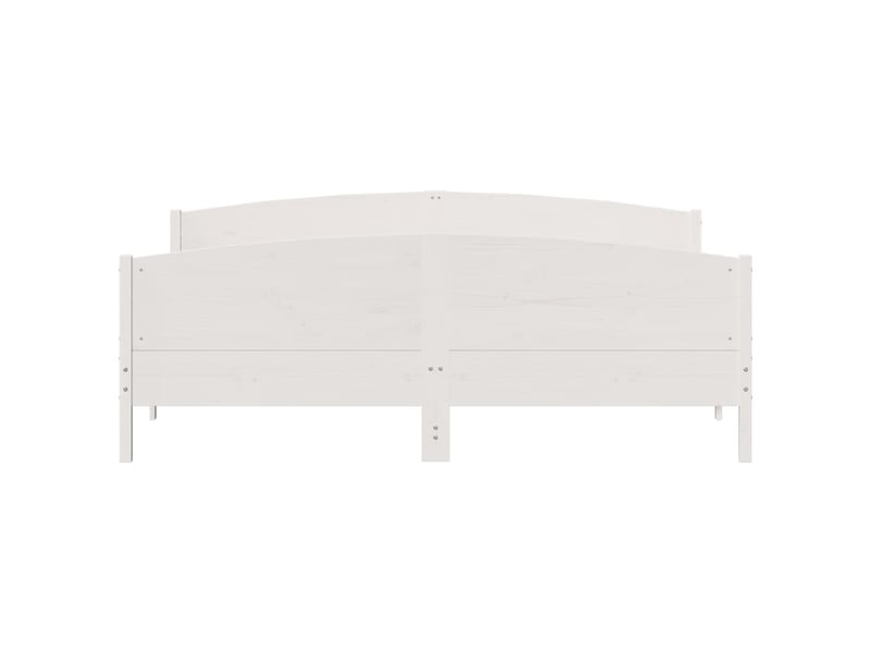  Lit double- lit adulte -  cadre de lit sans matelas blanc 180x200 cm bois massif de pin  - Conforama C