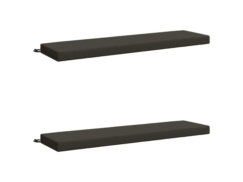 Lot de 2 coussins de banc, coussins d'assise soest 100 % polyester anthracite cf56983 - Conforama A