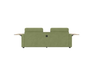 Canapé droit convertible MEUBLIV 2 places Tissu vert avec coffre de rangement