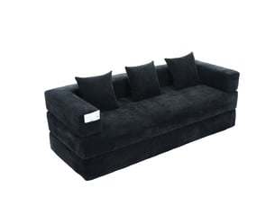 Canapé modulable, canapé de salon, base antidérapante, en chenille, poches latérales