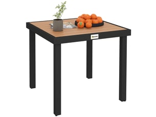 Table jardin plastique 78x78x74 cm, intempéries, aluminium, buffetcamping 4 pers.balconterrasse, noire.