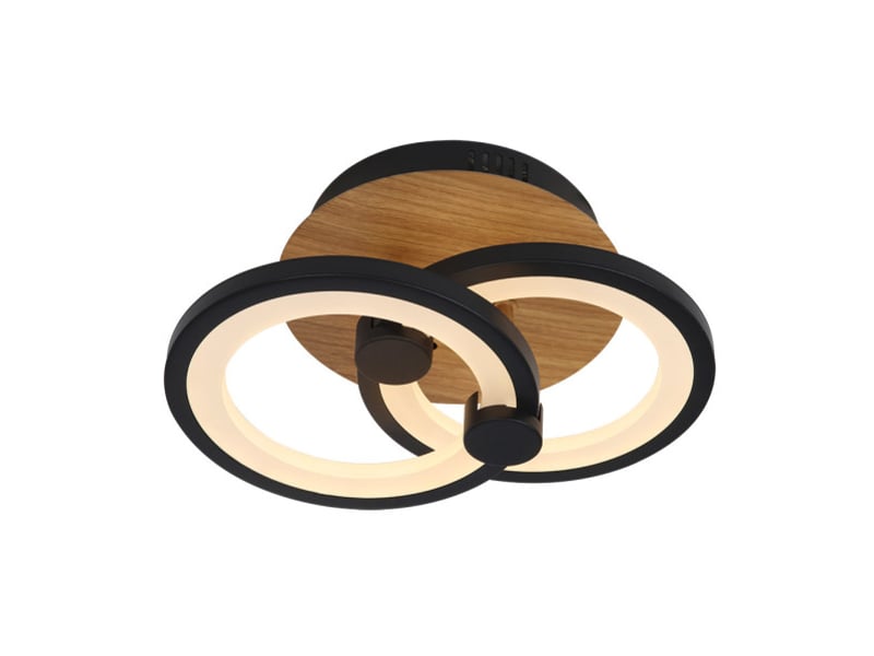  Fabrilamp sydney, plafonnier, moderne, led, 32 w, 4160 lm, 3000-4000-6500 k, noirbois foncé, 14 x 30 x 20 cm 155982084 - Conforama E
