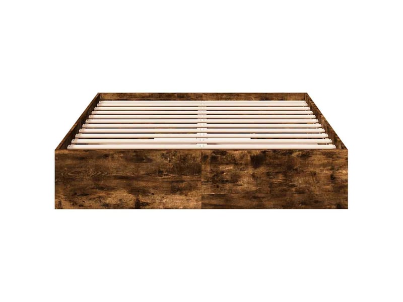  Lit double- lit adulte -  cadre de lit avec tiroirs sans matelas chêne fumé 120x200 cm  - Conforama C
