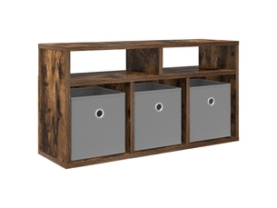 Armoire de rangement bureau avec tiroir chêne fumé 72x22,5x38 cm