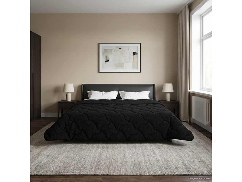  Duvet d'hiver - couette 200 x 200 cm hiver - couette noir respirant  - Conforama B