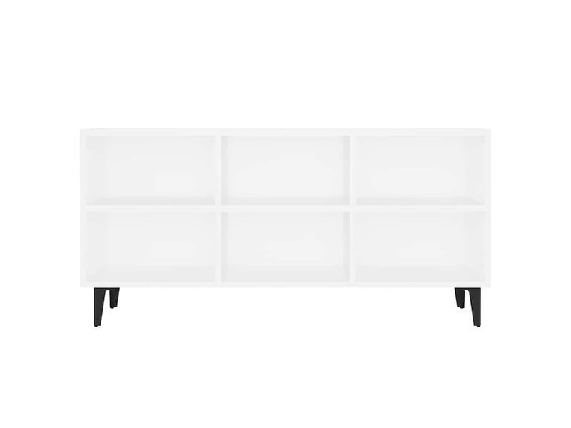  Meuble tv - banc tv - meuble de rangement avec pieds en métal blanc 103,5x30x50 cm  - Conforama D