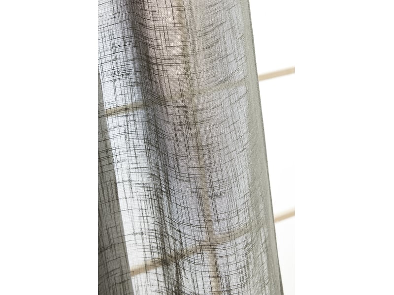  Rideau ajustable + 8 anneaux pince 140 x 270 cm polyester effet lin nia kaki 15662 - Conforama D