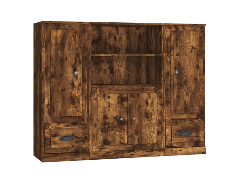 Buffets 3 pcs - bahut - meuble de rangement chêne fumé bois d'ingénierie  - Conforama A