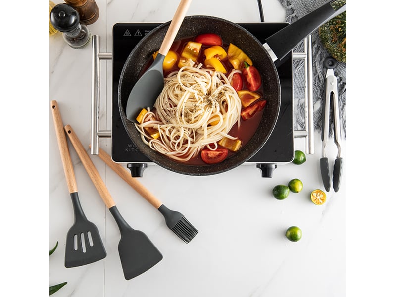  Ensemble de 11 ustensiles de cuisine en silicone avec boîte de rangement, résistants à la chaleur  - Conforama D