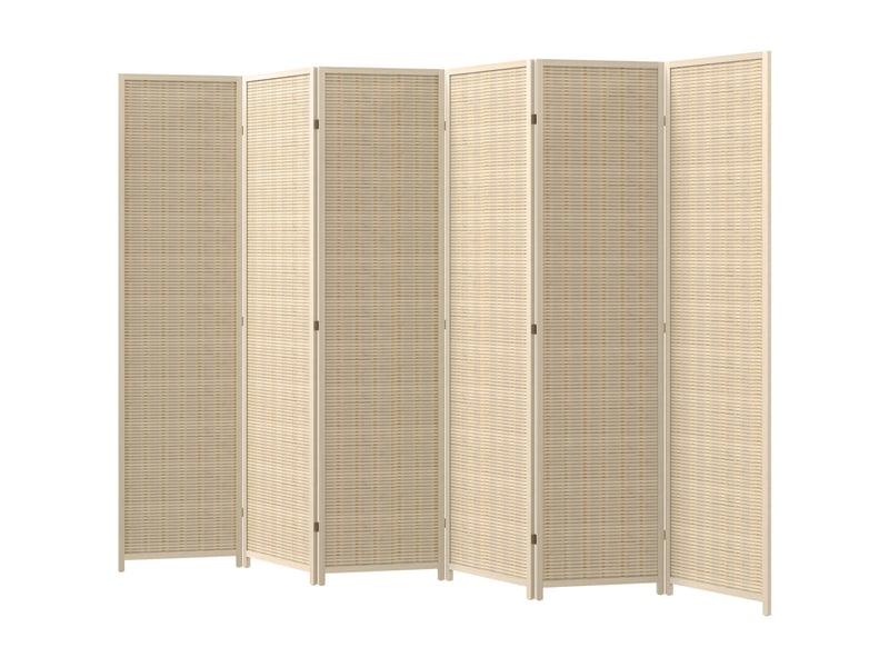  Paravent en bois séparateur de pièce closion de séparation pliable 6 panneaux 270 x 180 cm bois naturel  - Conforama B