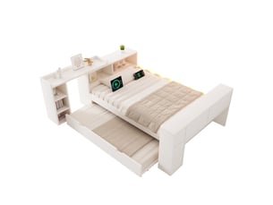 Lit gigogne 90x200 cm   Fay Lum coloris blanc
