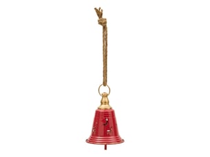 Suspension de noël cloche rouge h. 17 cm
