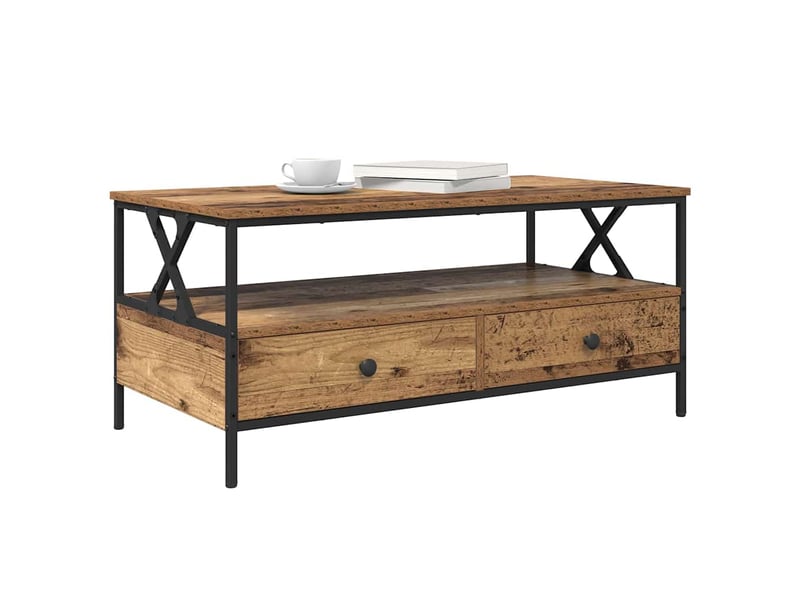  Table basse - table de salon - table à thé bois ancien 100 x 51 x 45 cm bois d'ingénierie  - Conforama C