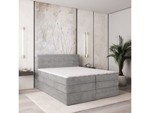 Lit avec rangement 140x200 cm <strong>MASSENO</strong>  <strong></strong> coloris gris