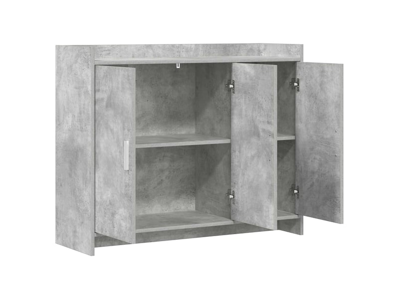  Buffet - bahut - meuble de rangement gris béton 98,5 x 33 x 80 cm bois d'ingénierie  - Conforama D
