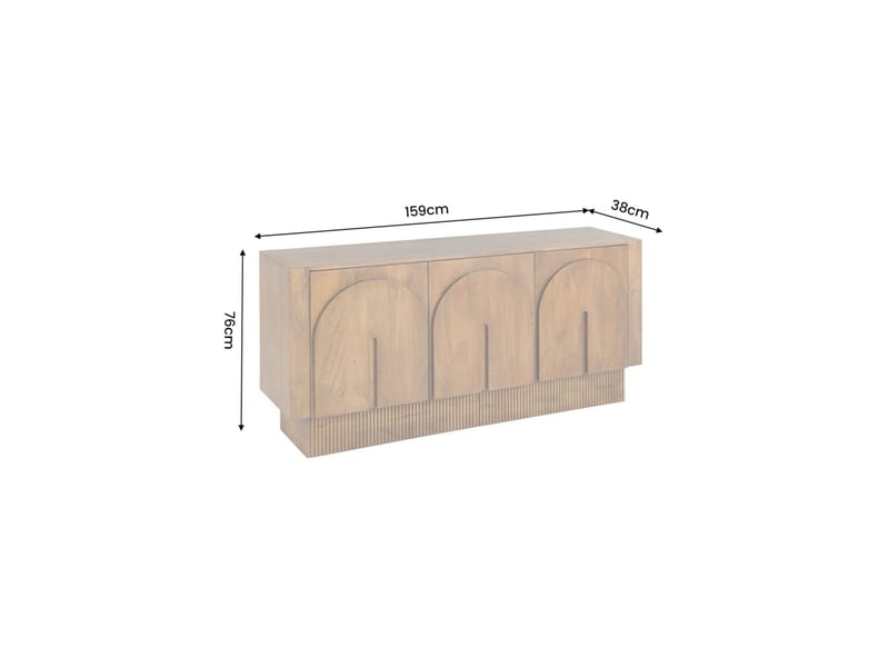Buffet arco 159 cm en bois de manguier massif – marron – 3 portes - Conforama C