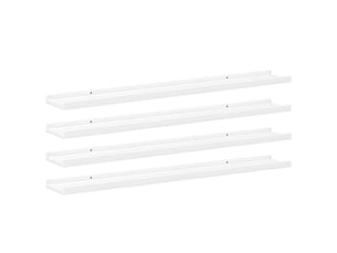 Lot de 4 étagères murales, étagères suspendues blanc 80x9x3 cm cf43199