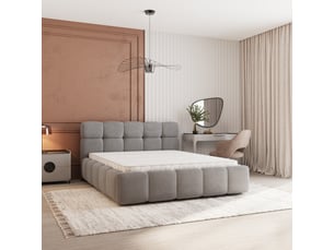 Lit coffre 180x200 cm <strong>MASSENO</strong> <strong></strong> coloris gris