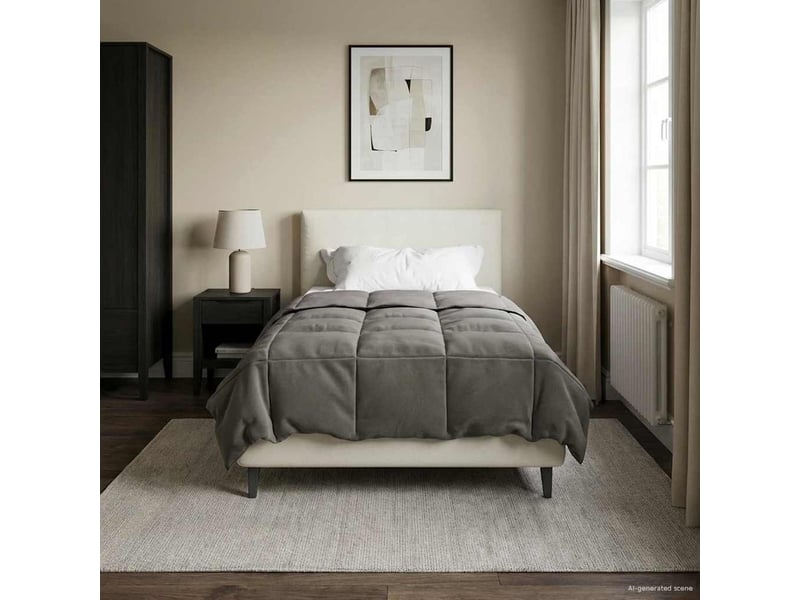  Duvet - couette complet toute l'année 155 x 220 cm 4 saisons gris clair  - Conforama B