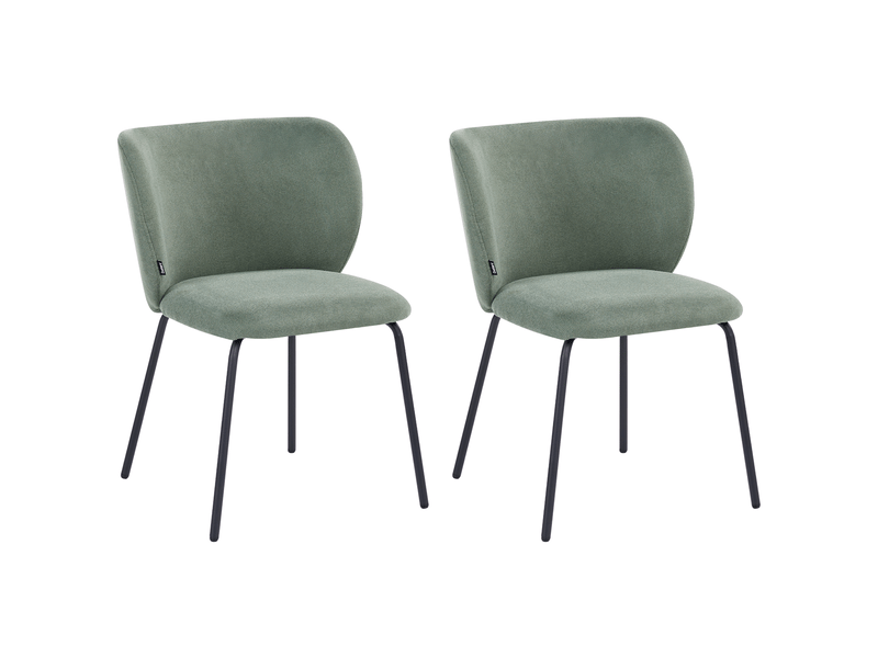 Lot de 2 chaises de salle à manger calera tissu vert clair  - Conforama A