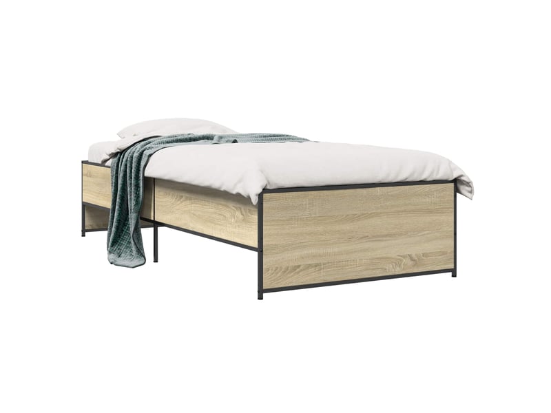  Lit simple- lit adulte -  cadre de lit chêne sonoma 80 x 200 cm bois d'ingénierie  - Conforama A