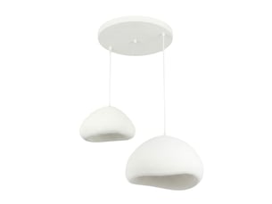 Luminaire design 2 suspensions en fibre de verre blanc marine