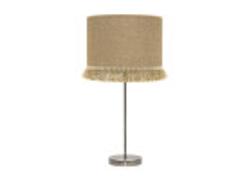  Fabrilamp sibila grande lampe à poser marron et sable, abat-jour en toile de jute à franges, 1 x e27, 62 cm 186371114 - Conforama B