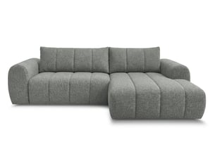 Canapé d'angle droit fixe <strong>BOBOCHIC</strong> <strong>NESTY</strong> 3 places Tissu Gris foncé