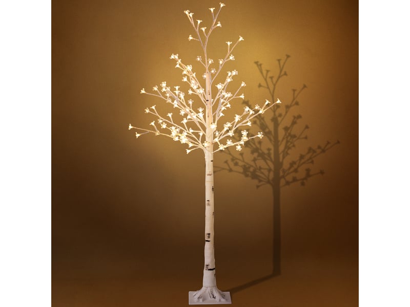  Cerisier en fleurs artificiel lumineux 120 led blanc chaud 21 x 21 x 150 cm  - Conforama B