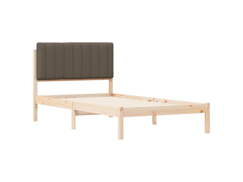  Lit simple- lit adulte -  cadre de lit avec tête de lit rembourrée taupe 100 x 200 cm  - Conforama C