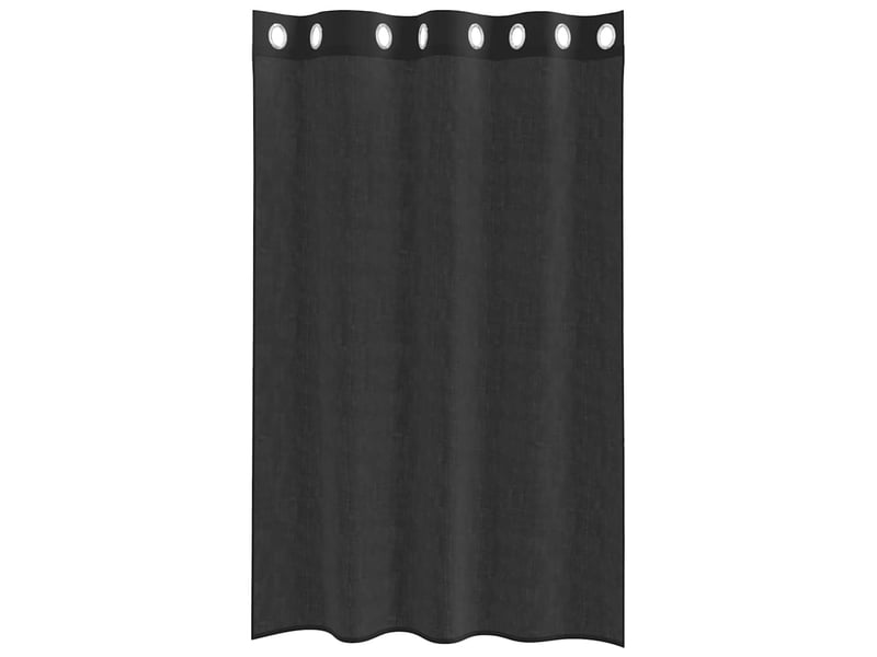  Lot de 2 rideaux en voile, voilages avec œillets noir 140x175 cm cf44387  - Conforama D