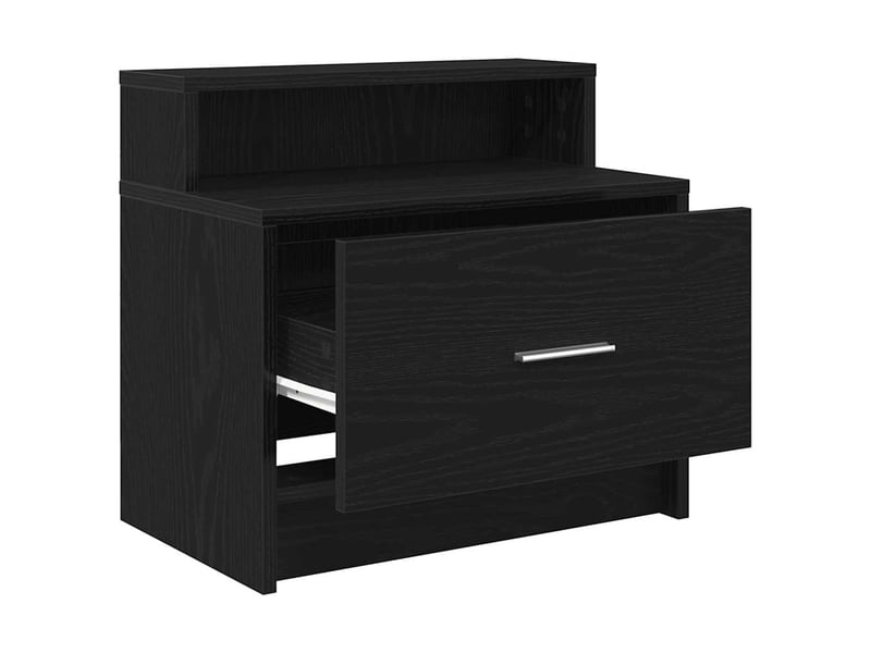  Lot de 2 tables de chevet - cabinet de chevet - table de nuit avec tiroir chêne noir 51x31x47 cm  - Conforama D
