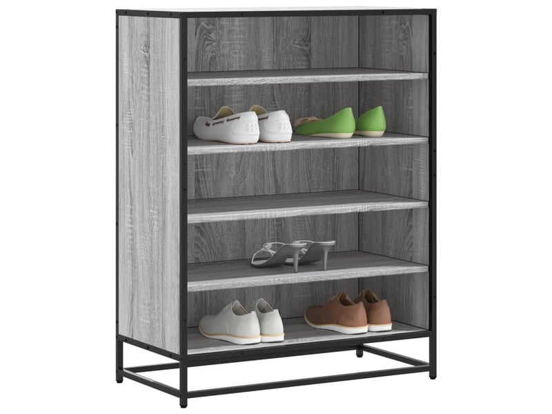  Meuble à chaussures, armoire à chaussures sonoma gris bois d'ingénierie et métal shl8326  - Conforama B