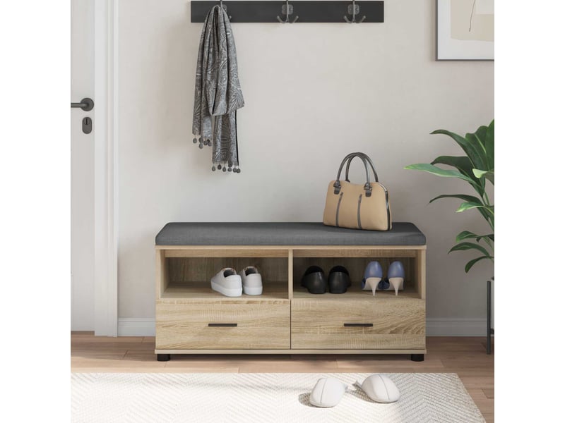  Banc d'entrée, banc interieur chêne sonoma 100x38x46 cm  - Conforama D