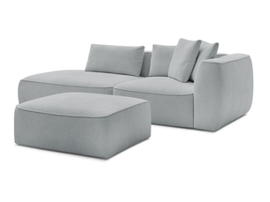 Canapé droit fixe BOBOCHIC LEOPOLD 4 places Tissu gris