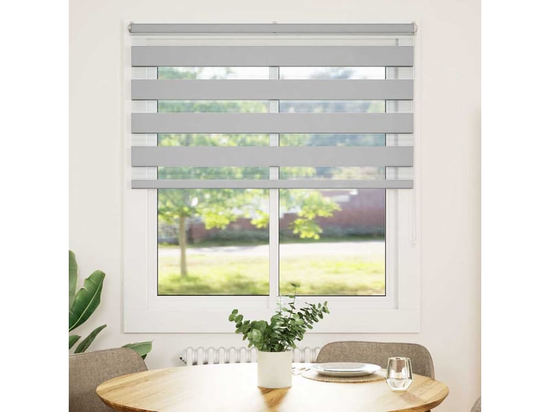  Store zèbre, store de fenêtre gris clair largeur du tissu 115,9 cm polyester cf48453  - Conforama A