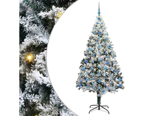 Sapin de noël - arbre de noël artificiel blanc 210 cm pvc, acier et plastique