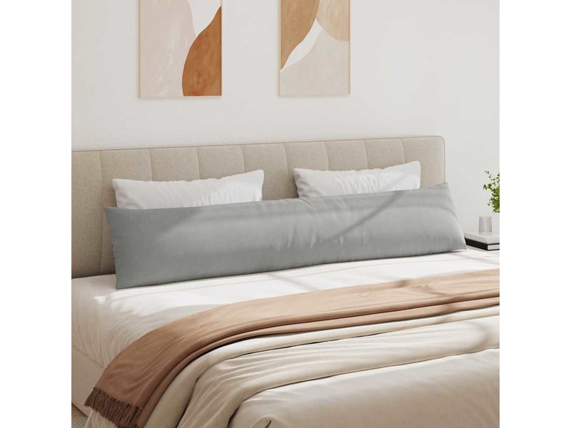  Lot de 2 coussins de canapé, coussins décoratifs tissu gris clair 200 x 40 cm cf58836  - Conforama D