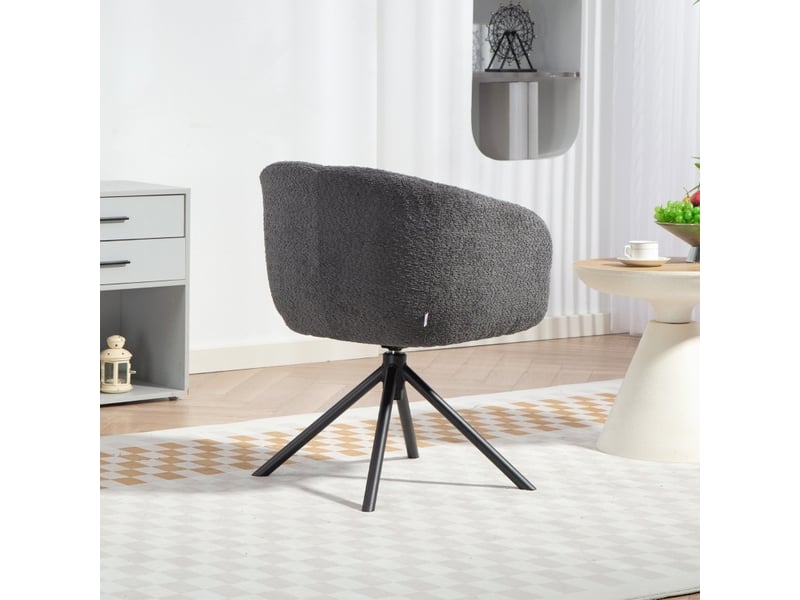  Fauteuil tcqpz pivotant avec accoudoirs 58,5 x 59 x 78,5 cm en polyester gris foncé  - Conforama E