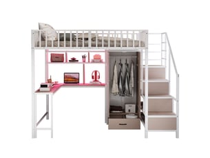 Lit mezzanine 140x200 cm SOGEU   coloris bicolore