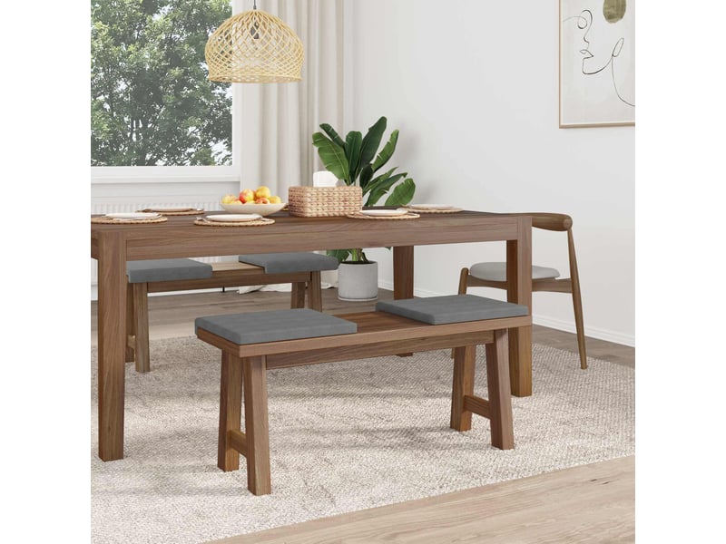  Lot de 4 coussins de banc, coussins d'assise, coussins pour chaisecanapé microfibre gris foncé profondeur 35 cm cf52558  - Conforama C