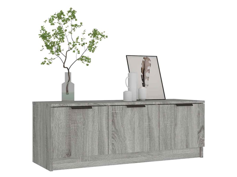  Meuble tv - banc tv - meuble de rangement sonoma gris 102x35x36,5 cm bois d'ingénierie  - Conforama E