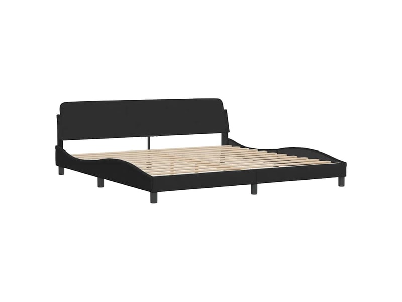  Lit avec matelas dover noir 200x200 cm velours  - Conforama D