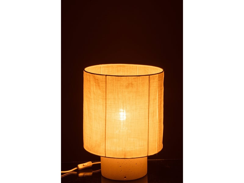  Lampe à poser en ciment havel 41cm blanc  - Conforama C