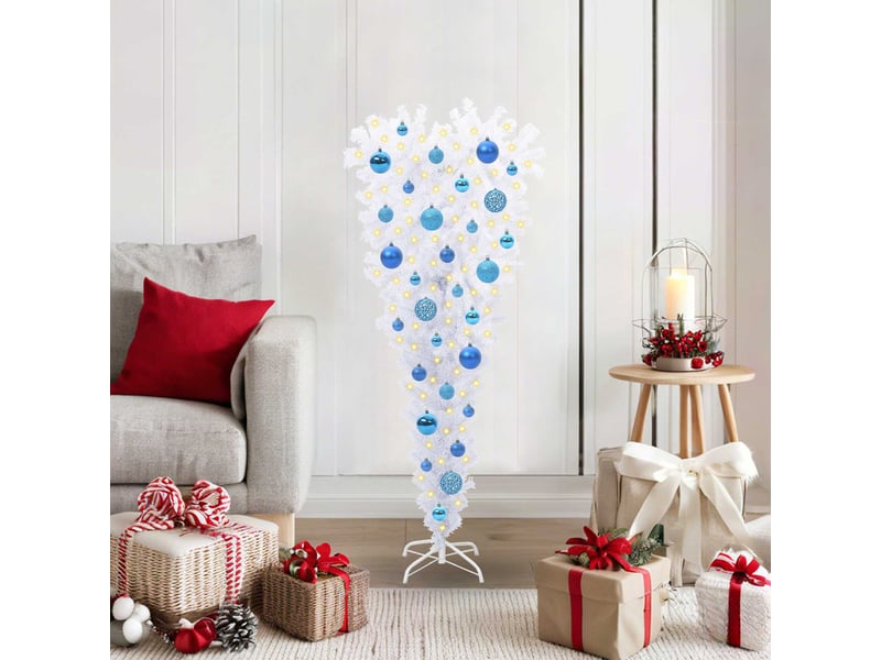  Sapin de noël, arbre de noël artificiel avec 150 led blanc 120 cm pvc et acier cf61175  - Conforama B