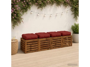 Lot de 4 coussins de siège, coussins d'assise vianen 100 % polyester rouge cf60660