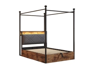 Lit baldaquin 90x190 cm coloris noir