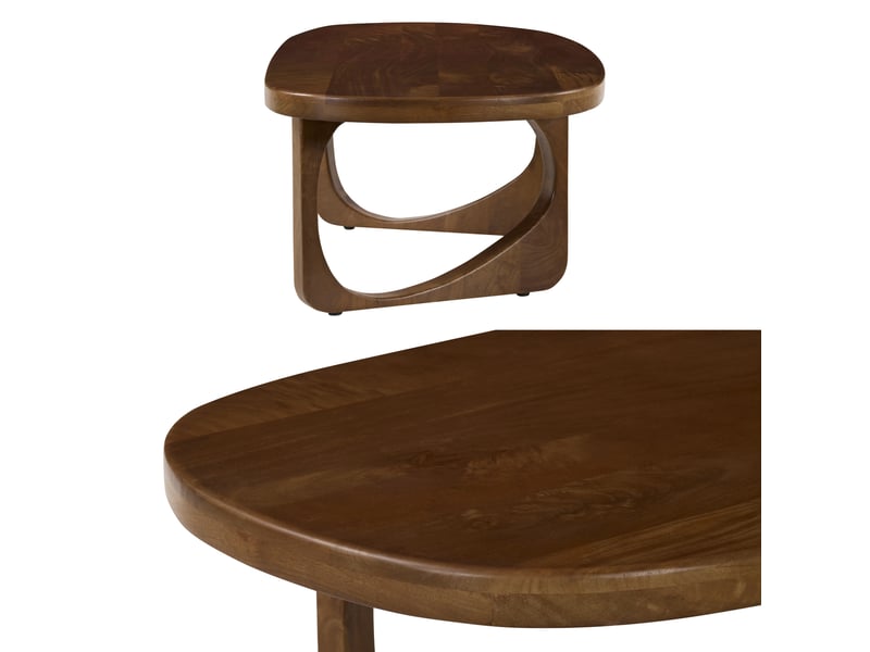  Table basse en bois de manguier massif teinte foncée 120cm nari  - Conforama D