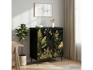 Commode chambre, meuble de rangement rhenen imprimé jungle tropical 66 x 36,5 x 76 cm
