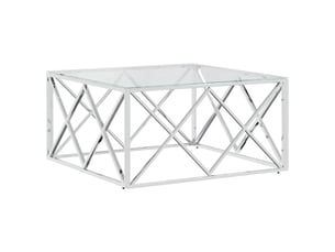 Table basse rectangulaire coloris argenté  